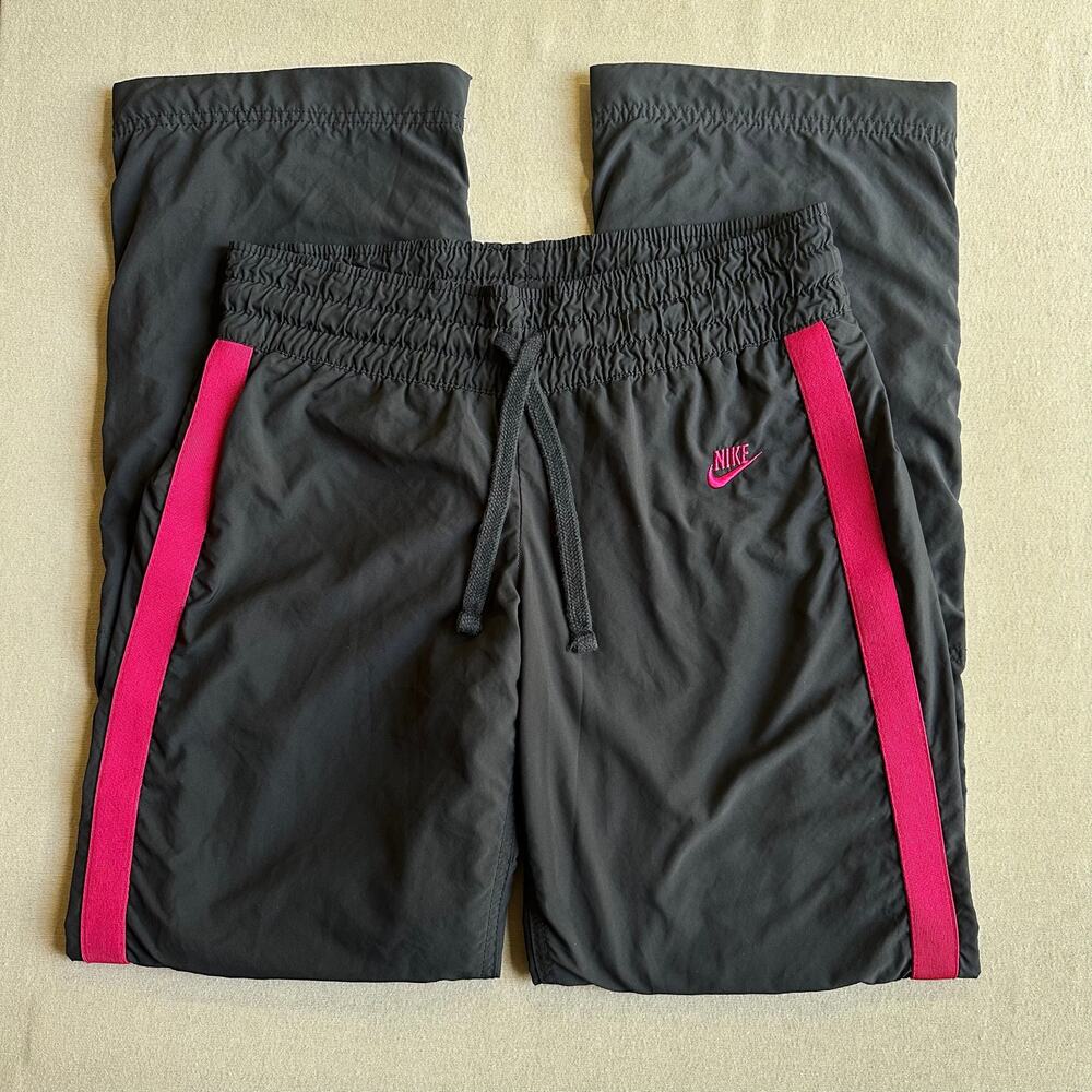 Y2K Women’s Nike Black & Pink Wide Leg Sweatpants